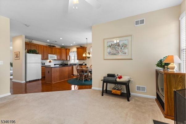 Dining room, Interior, Kitchen, Pendant Lights, Recessed Lighting, Wood Texture Flooring