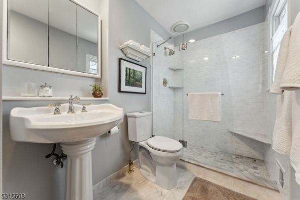 Bathroom, Glass Shower, Interior, Marble, Recessed Lighting