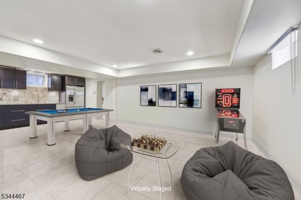 Billiard Table, Game Room, Interior, Recessed Lighting