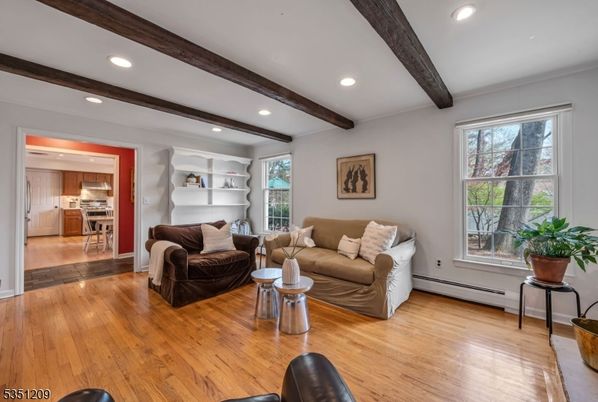Interior, Kitchen, Living room, Recessed Lighting, Wooden Beams, Wood Texture Flooring