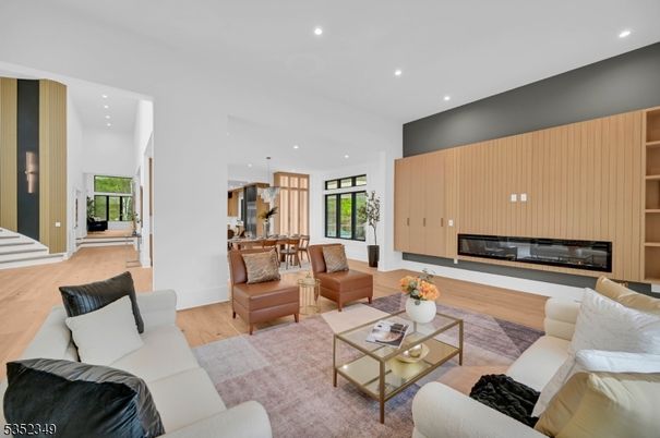 Dining room, Interior, Kitchen, Living room, Pendant Lights, Recessed Lighting, Wood Texture Flooring