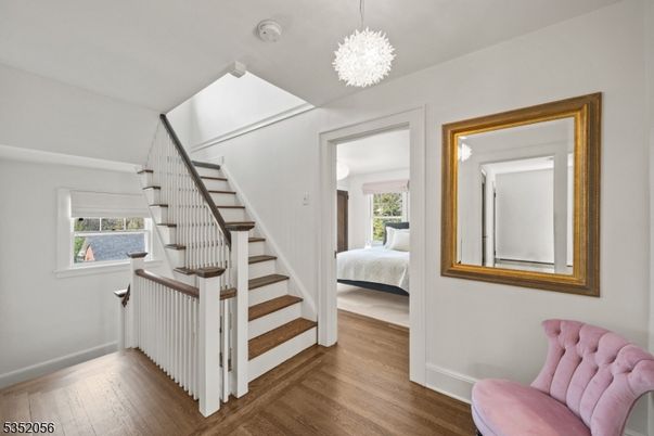Bedroom, Chandelier, Interior, Wood Texture Flooring