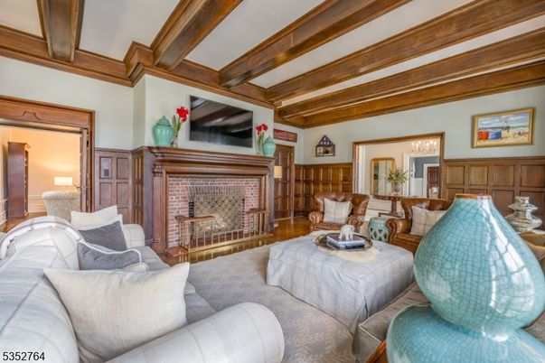 Fireplace, Interior, Living room, Wooden Beams, Wood Texture Flooring