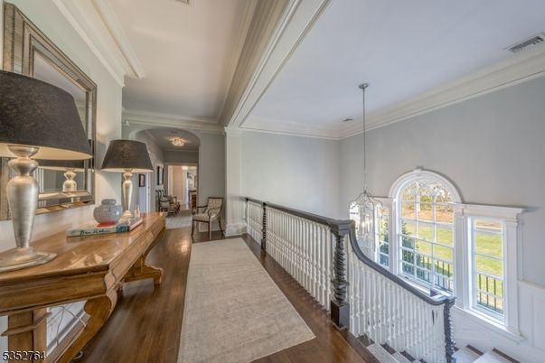 Chandelier, Home Office, Interior, Pendant Lights, Wood Texture Flooring