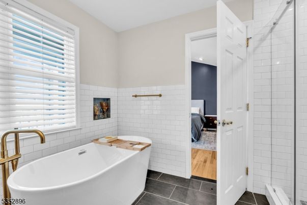 Bathroom, Bedroom, Free Standing Baths, Interior, Recessed Lighting, Wood Texture Flooring