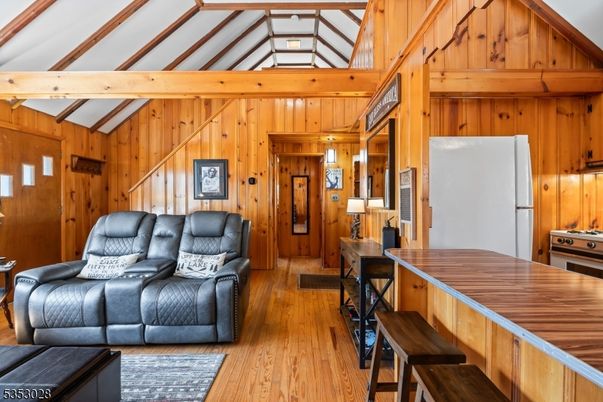 Interior, Living room, Wooden Beams, Wood Texture Flooring, Wooden Walls