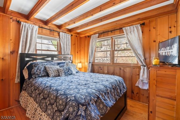 Bedroom, Interior, Wooden Beams, Wood Texture Flooring, Wooden Walls