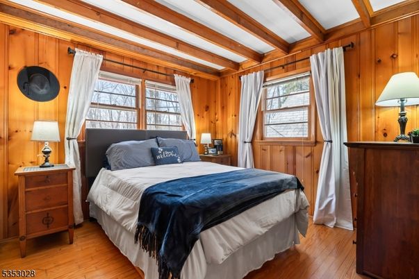 Bedroom, Interior, Wooden Beams, Wood Texture Flooring, Wooden Walls