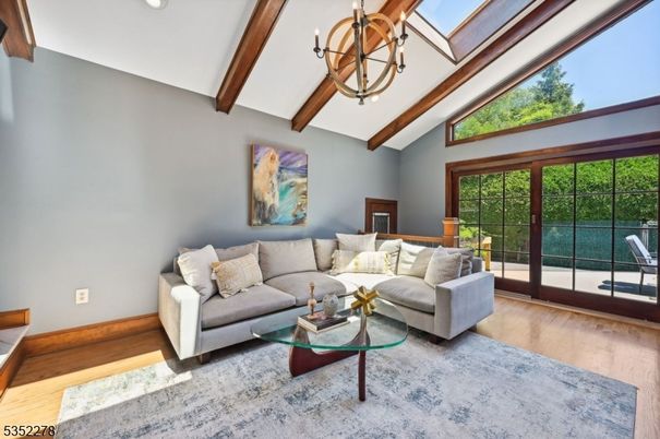 Interior, Living room, Recessed Lighting, Wooden Beams, Wood Texture Flooring