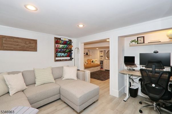 Home Office, Interior, Recessed Lighting, Wood Texture Flooring
