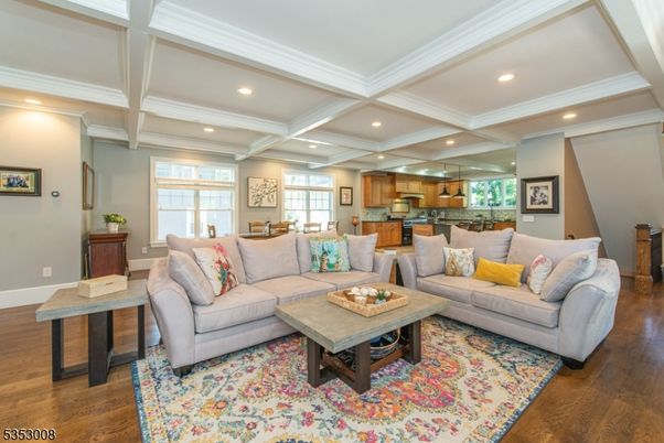 Interior, Kitchen, Living room, Recessed Lighting, Stainless Steel Appliances, Wood Texture Flooring