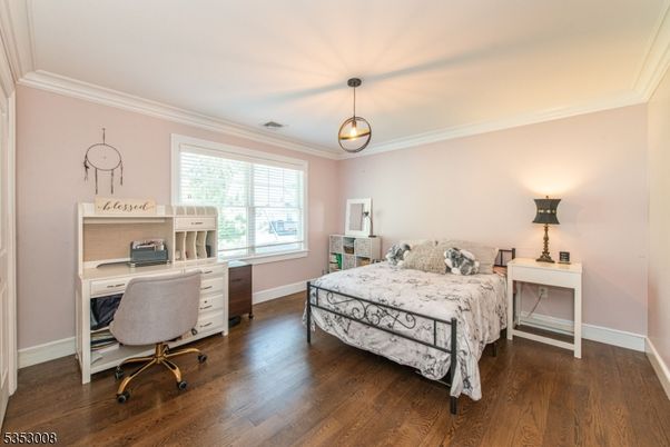 Bedroom, Home Office, Interior, Pendant Lights, Wood Texture Flooring