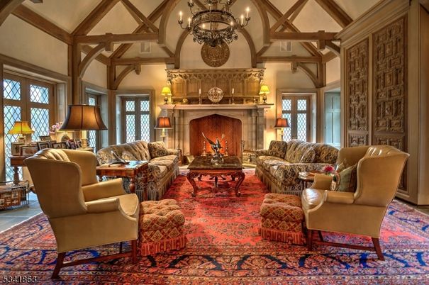 Chandelier, Fireplace, Interior, Living room