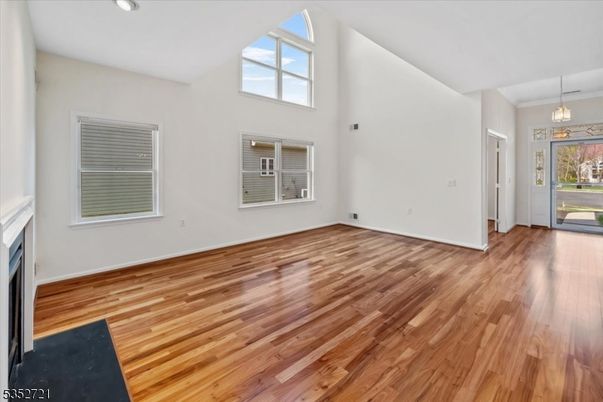 Empty room, Interior, Pendant Lights, Recessed Lighting, Wood Texture Flooring