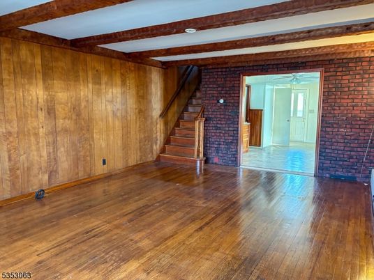 Empty room, Interior, Stone Walls, Wooden Beams, Wood Texture Flooring, Wooden Walls