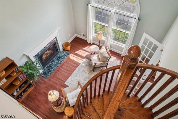 Dining room, Fireplace, Interior, Living room, Wood Texture Flooring
