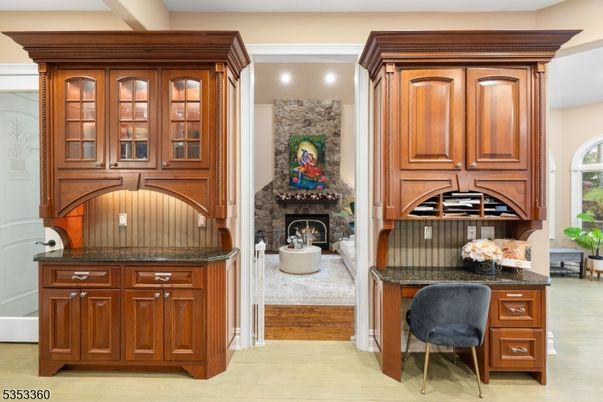 Fireplace, Interior, Recessed Lighting, Wood Texture Flooring