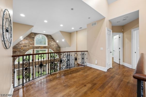 Interior, Recessed Lighting, Stone Walls, Wood Texture Flooring