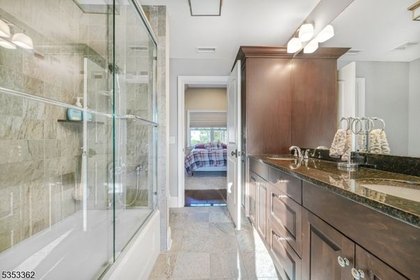 Bathroom, Dual Sink Vanities, Glass Shower, Interior