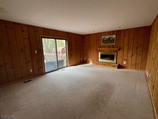 Empty room, Fireplace, Interior, Wooden Walls