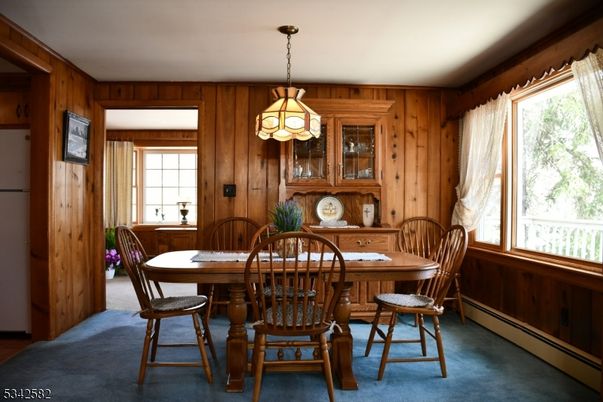 Dining room, Interior, Pendant Lights, Wooden Walls