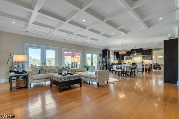 Dining room, Interior, Kitchen, Living room, Pendant Lights, Recessed Lighting, Stainless Steel Appliances, Wood Texture Flooring