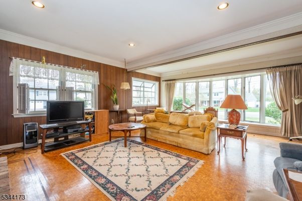 Interior, Living room, Recessed Lighting, Wood Texture Flooring, Wooden Walls
