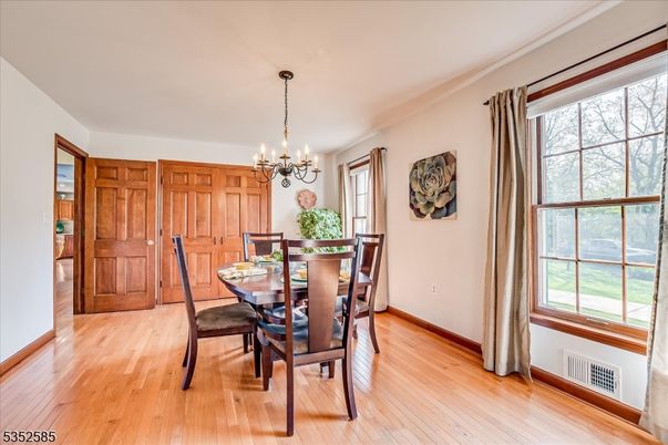 Chandelier, Dining room, Interior, Wood Texture Flooring