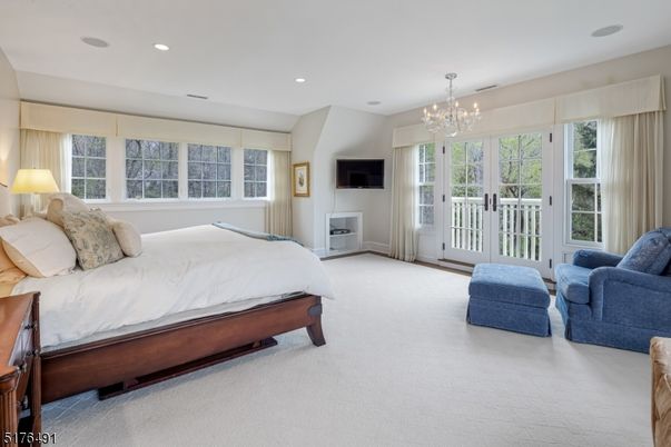 Bedroom, Chandelier, Fireplace, Interior, Recessed Lighting