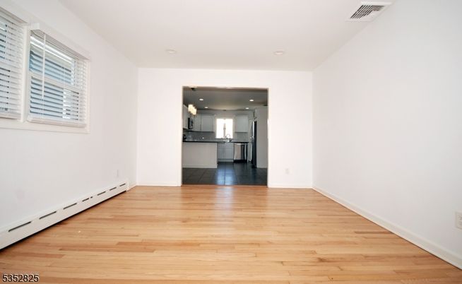 Empty room, Interior, Kitchen, Recessed Lighting, Wood Texture Flooring