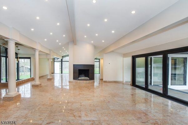 Empty room, Fireplace, Interior, Recessed Lighting