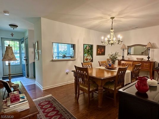 Chandelier, Dining room, Interior, Wood Texture Flooring