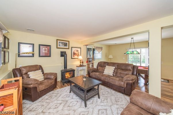 Fireplace, Interior, Living room, Pendant Lights, Wood Texture Flooring