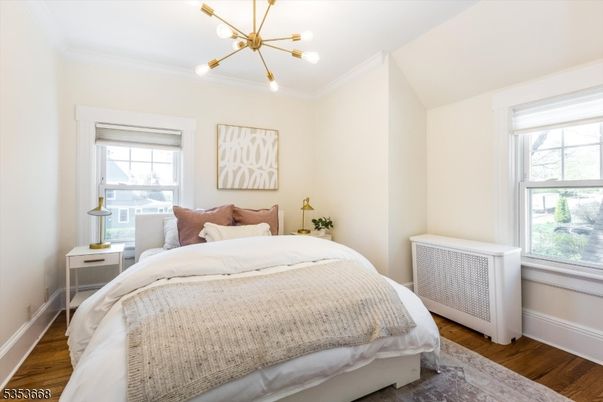 Bedroom, Interior, Pendant Lights, Wood Texture Flooring