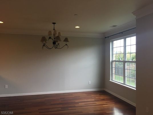 Chandelier, Empty room, Interior, Recessed Lighting, Wood Texture Flooring