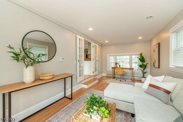 Home Office, Interior, Living room, Recessed Lighting, Wood Texture Flooring