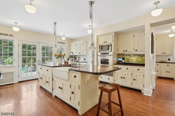 Interior, Kitchen, Pendant Lights, Stainless Steel Appliances, Wood Texture Flooring