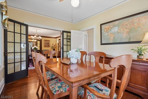 Chandelier, Dining room, Interior, Wood Texture Flooring