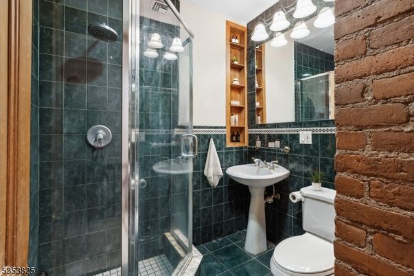 Bathroom, Glass Shower, Interior, Stone Walls