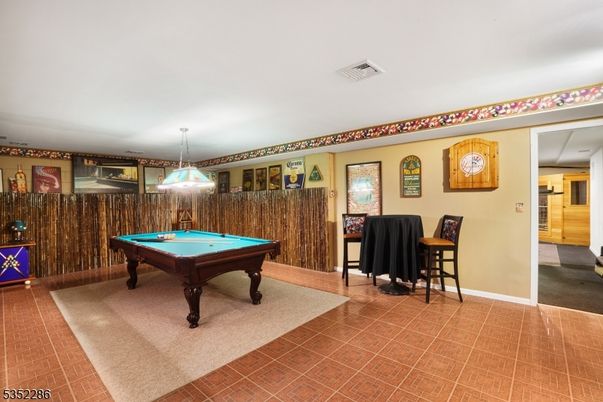 Billiard Table, Game Room, Interior, Pendant Lights