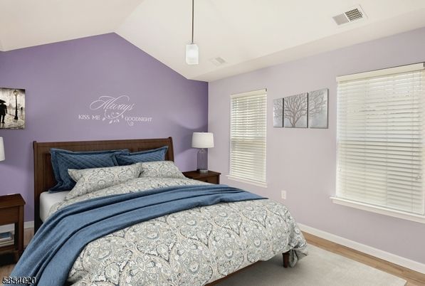 Bedroom, Interior, Pendant Lights, Wood Texture Flooring