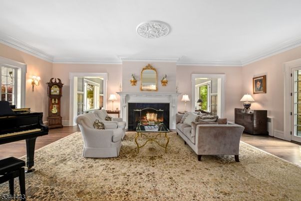 Fireplace, Interior, Living room, Piano, Wood Texture Flooring