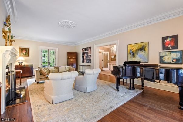 Fireplace, Interior, Living room, Piano, Wood Texture Flooring