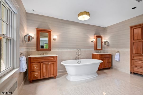 Bathroom, Dual Sink Vanities, Free Standing Baths, Interior