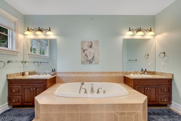 Bathroom, Dual Sink Vanities, Interior, Tile Countertops