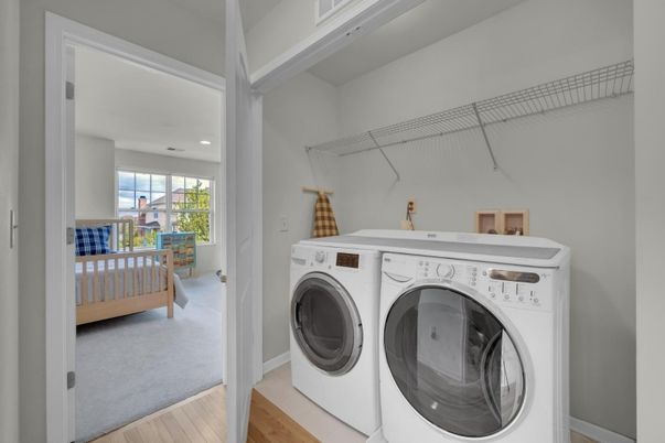 Interior, Recessed Lighting, Utility Closets, Washer, Wood Texture Flooring