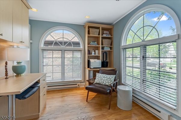 Home Office, Interior, Recessed Lighting, Wood Texture Flooring