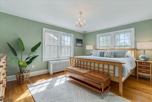 Bedroom, Chandelier, Interior, Wood Texture Flooring