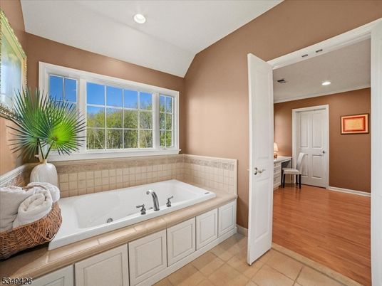 Bathroom, Interior, Recessed Lighting, Wood Texture Flooring