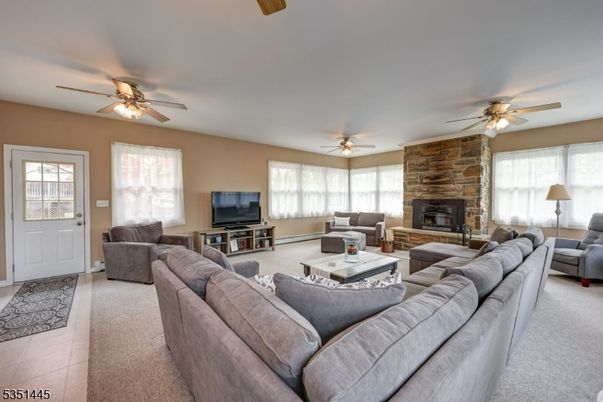 Fireplace, Interior, Living room, Stone Walls